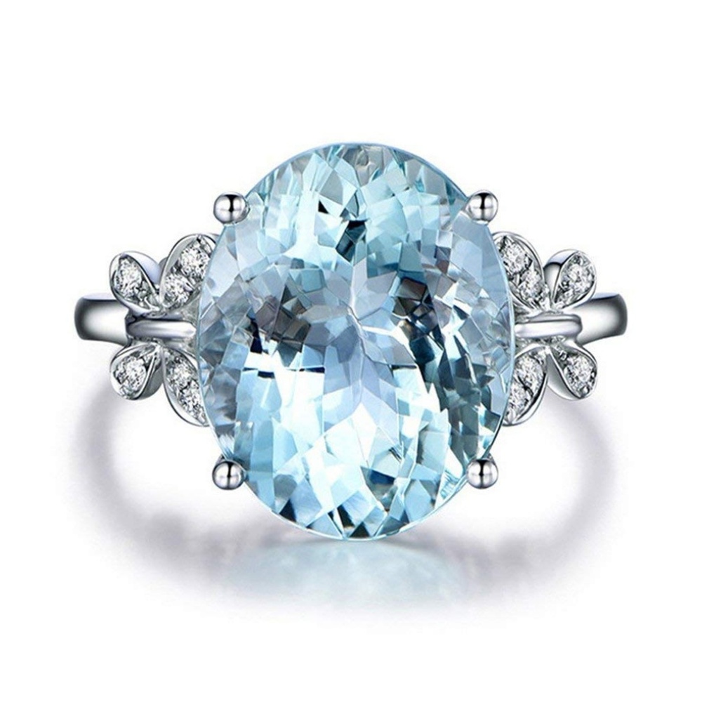 Blue Natural Topaz Butterfly Ring - Picture 4 of 4